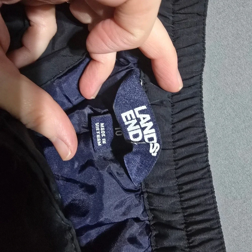Lands End Kids Black Snow Pants Insulated Winter Ski Snowboard Size 10